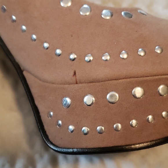 Nwt nicole lee size 9 studded platform heel tan - Picture 3 of 7